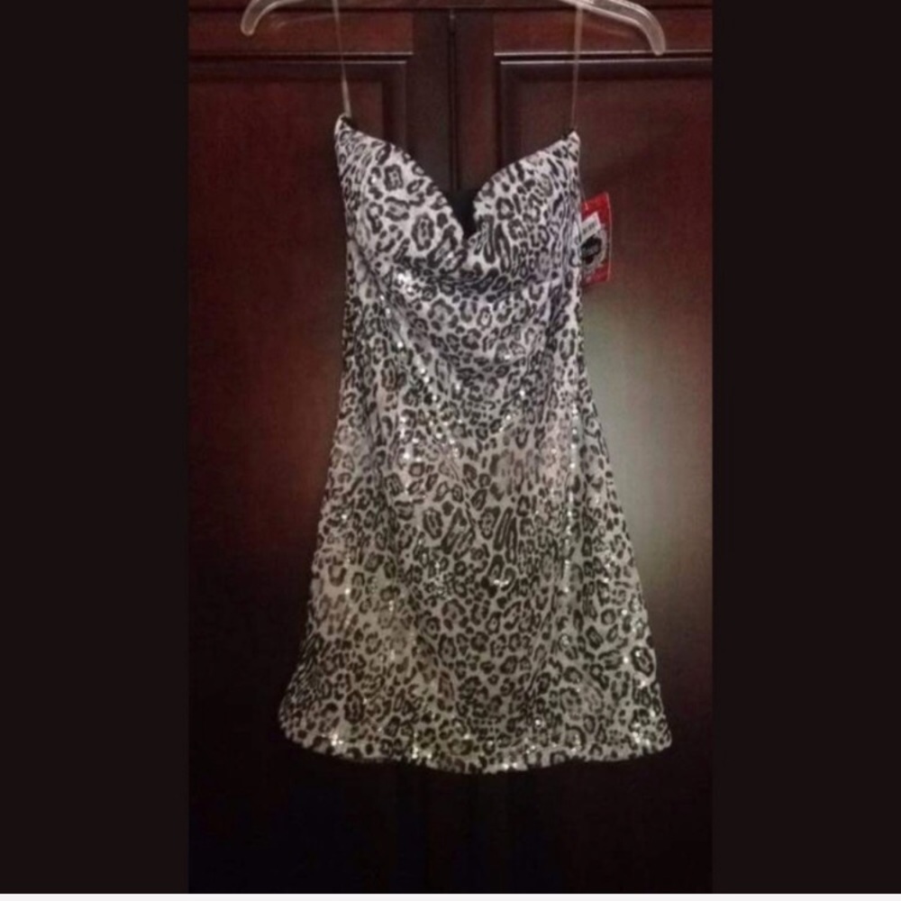 Sequin cheetah print dress